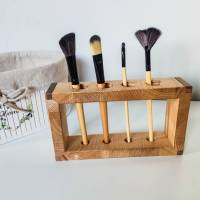 Zahnbürstenhalterung aus massivem Holz | Halterung für Zahnbürsten oder Make-Up Pinsel | Badezimmer Deko Bild 2
