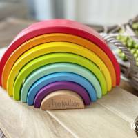Holzspielzeug personalisiert / Regenbogen / Geschenk zur Geburt / Taufe / Weihnachten / Patengeschenk Bild 2