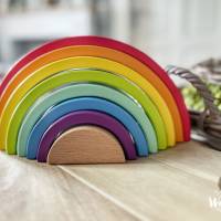Holzspielzeug personalisiert / Regenbogen / Geschenk zur Geburt / Taufe / Weihnachten / Patengeschenk Bild 5
