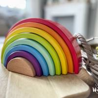 Holzspielzeug personalisiert / Regenbogen / Geschenk zur Geburt / Taufe / Weihnachten / Patengeschenk Bild 6