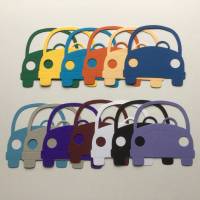 Stanzteile Autos, groß, 3 Stück in verschiedenen Farben, Kartenaufleger, zum Kartenbasteln Bild 2