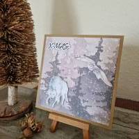 Weihnachtskarte - X-MAS - Wolf - Eule - Bäume Bild 3