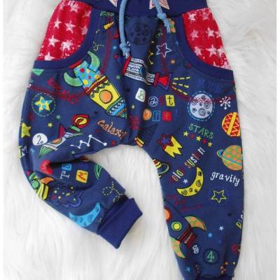 Baby-Baggy-Hose "Weltraum" Gr.86