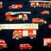 Rest 1,16m Baumwolljersey Feuerwehr  & Co, auf marine Feuerwehrwagen Leiterwagen Jungstoffe Bild 3