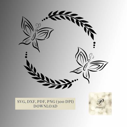 Plotterdatei Schmetterling Kranz SVG Datei für Cricut | Schmetterlings Design | Digitaler Download für Bastel- und Plott