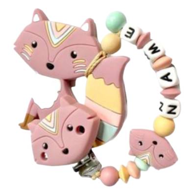 Beisskette Boho Fuchs mit Namen in verschiedenen Farben 