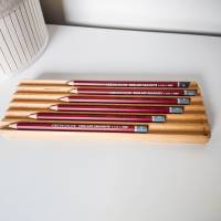 Stiftehalter aus Holz | Schreibtisch Organisation für Stifte | Stiftablage für Büro Bild 1