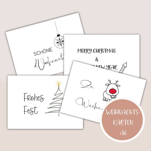 Weihnachtskarten als druckbare Karten, Glückwunschkarten zum Ausdrucken