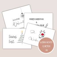 Weihnachtskarten als druckbare Karten, Glückwunschkarten zum Ausdrucken Bild 1