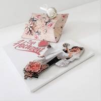 Geldgeschenk Hochzeit Vermählung Verpackung Kissenschachtel mit Deko-Ringe Bild 3