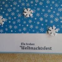 Gutschein Weihnachtsverpackung Geldgeschenk  Weihnachten Konzertkarte Blau Verpackung  schneeflocken Eiskristall Bild 2