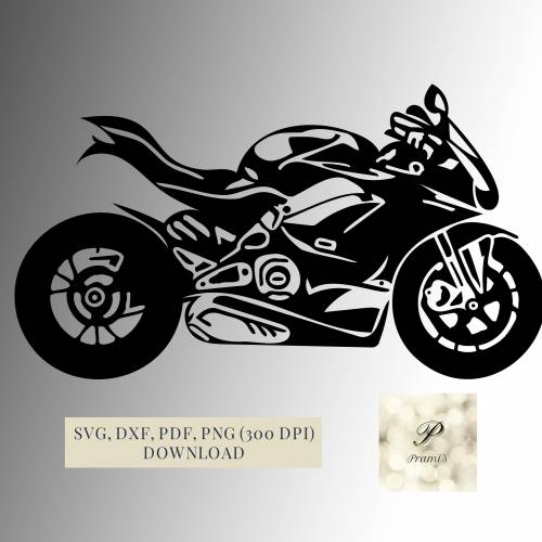 Plotterdatei Motorrad SVG Datei für Cricut, Bike SVG Design  Digital Download für  Bastel- und Plotterprojekte,