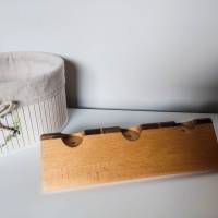 Teelichthalter für 3 Teelichter aus Holz | Holzdekoration für Kerzen aus Massivholz | Buche Teelichthalter in Dachform Bild 2