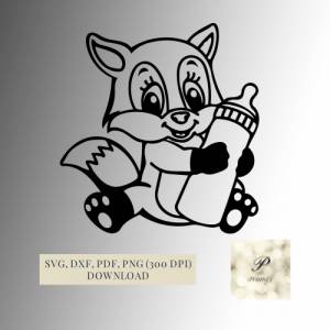 Plotterdatei Baby Fuchs SVG Datei für Cricut, kindliches Fuchs Design  Digital Download süßes Fuchs Motiv Bild 1