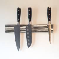 Moderne Messerleiste - magnetisch - aus schwarz-weißem Echtholz Bild 3
