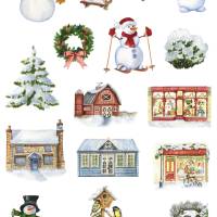2x Sticker Sheets, Weihnachtsshops, Schneemänner, Aufkleber Planner Stickers, Scrapbook Stickers Bild 3