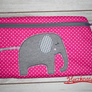 Tasche mit Elefant, Kind, Tier, Elefanten,  pink & grau, super süß ! Bild 1
