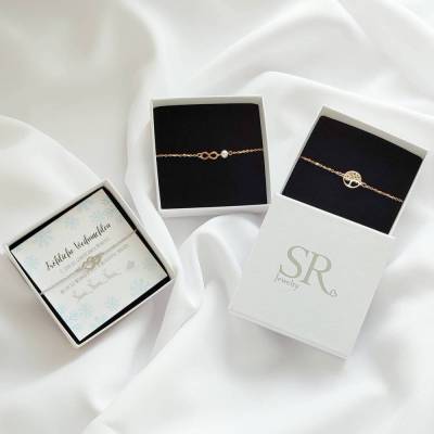 Weihnachtsgeschenk, Geschenke für Frauen, Geschenke für Freundin, Beste Freundin, Armband Edelstahl, mit Weihnachtskarte