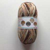 Sockenwolle 100g, 4-fädig, Strumpfwolle mit Muster, 4-fach, braun, beige, natur, grau Bild 2