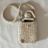 Tasche aus Baumwolle Kordel gehäkelt - Handy Tasche Bild 4