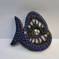 Klingelplatte Hai - Mosaik *handgefertigt* ohne Taster / Klingelknopf Bild 2