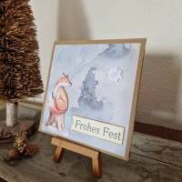 Fuchs auf Holzstumpf - Weihnachtskarte - Frohes Fest Bild 3