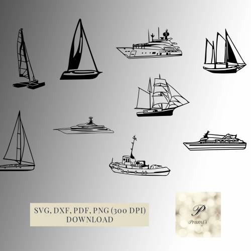 Plotterdatei Boot Bundle für Plotter | SVG Schneidedateien für Cricut Download | Silhouette Designs Plotter Geschenke