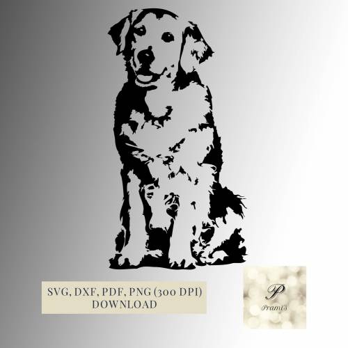 Plotterdatei Golden Retriever SVG Datei für Cricut, Hund SVG Design  Digital Download für  Bastel- und Plotterprojekte,