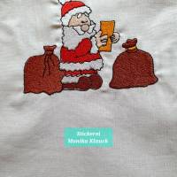 Kleine Stofftasche, mit Nikolaus bestickt Bild 2
