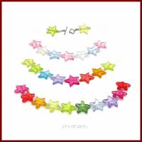 Kette "Estrelita" mit bunten Sternen in Regenbogen- oder Pastellfarben und versilbertem Knebelverschluss Bild 8