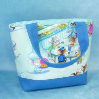 Kindertasche mit Familie Maus im Café | Kindergartentasche | Kita Tasche | Stofftasche Bild 4