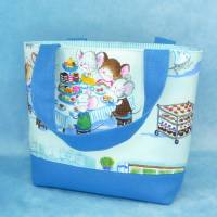 Kindertasche mit Familie Maus im Café | Kindergartentasche | Kita Tasche | Stofftasche Bild 5
