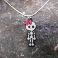 Skelett Mädchen Halskette verpielt Skull Totenkopf in 2 verschiedenen Ausführungen Bild 5