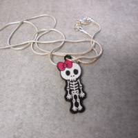 Skelett Mädchen Halskette verpielt Skull Totenkopf in 2 verschiedenen Ausführungen Bild 6