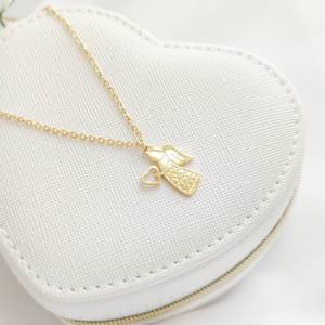 Taufgeschenk Mädchen, Geschenk Taufe personalisiert, Halskette Engel mit Herz Edelstahl Bild 3