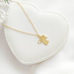 Taufgeschenk Mädchen, Geschenk Taufe personalisiert, Halskette Engel mit Herz Edelstahl Bild 8