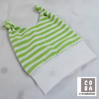 Hose Mütze Babyset Gr. 62/68 weiß grün Streifen Bild 6