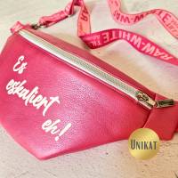 Unikat / Trendy Crossbag / Crossbody / HipBag / Bauchtasche / Gürteltasche / Umhängetasche aus Kunstleder in Pink Bild 1