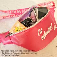 Unikat / Trendy Crossbag / Crossbody / HipBag / Bauchtasche / Gürteltasche / Umhängetasche aus Kunstleder in Pink Bild 8