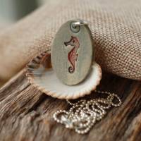Seepferdchen - Silberkette mit Keramik-Kettenanhänger Bild 1