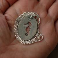 Seepferdchen - Silberkette mit Keramik-Kettenanhänger Bild 5