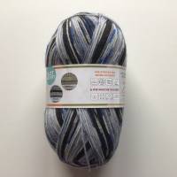 Sockenwolle mit Muster, 100g, 4-fädig, Strumpfwolle 4-fach, grau, blau, schwarz, natur Bild 2