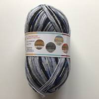 Sockenwolle mit Muster, 100g, 4-fädig, Strumpfwolle 4-fach, grau, blau, schwarz, natur Bild 3