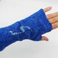 fingerlose Handschuhe für warme Hände, rostbraun aus Wolle und Seide, Armstulpen für den Winter, Stulpen Bild 6