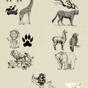 Zootiere Gravurvorlagen, Sofort Download, SVG & PDF Dateien zum Gravieren und Brandmalen, Zoo Motive Bild 3