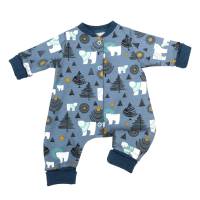 Baby Frühchen Jungen Jumpsuit Einteiler Schlafanzug "Eisbären" ab Gr. 38-40 Geschenk Geburt Stoffauswahl Bild 2