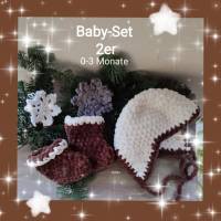 Baby-2er-Set, Mütze & Stiefel, 0-3 Monate Bild 9