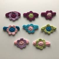 Serviettenringe mit Häkelblüte in verschiedenen Farben, gehäkelt aus Baumwolle, Tischdekoration Bild 1