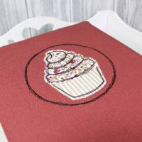 Notiz-Kladde # Muffin A5 Kladdenhülle Notizbuch Notizen Shabby Kuchen Törtchen Geschenkidee Schwester Mutter Geschenk Bild 2