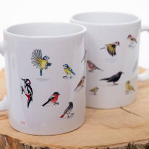 kleine Vögel Frühstückstasse, Tasse mit heimischen Vögeln Bild 1